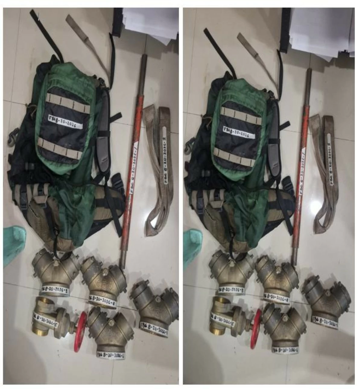 Fire hydrant valves recovered from the suspect. (Photo courtesy of QCPD)