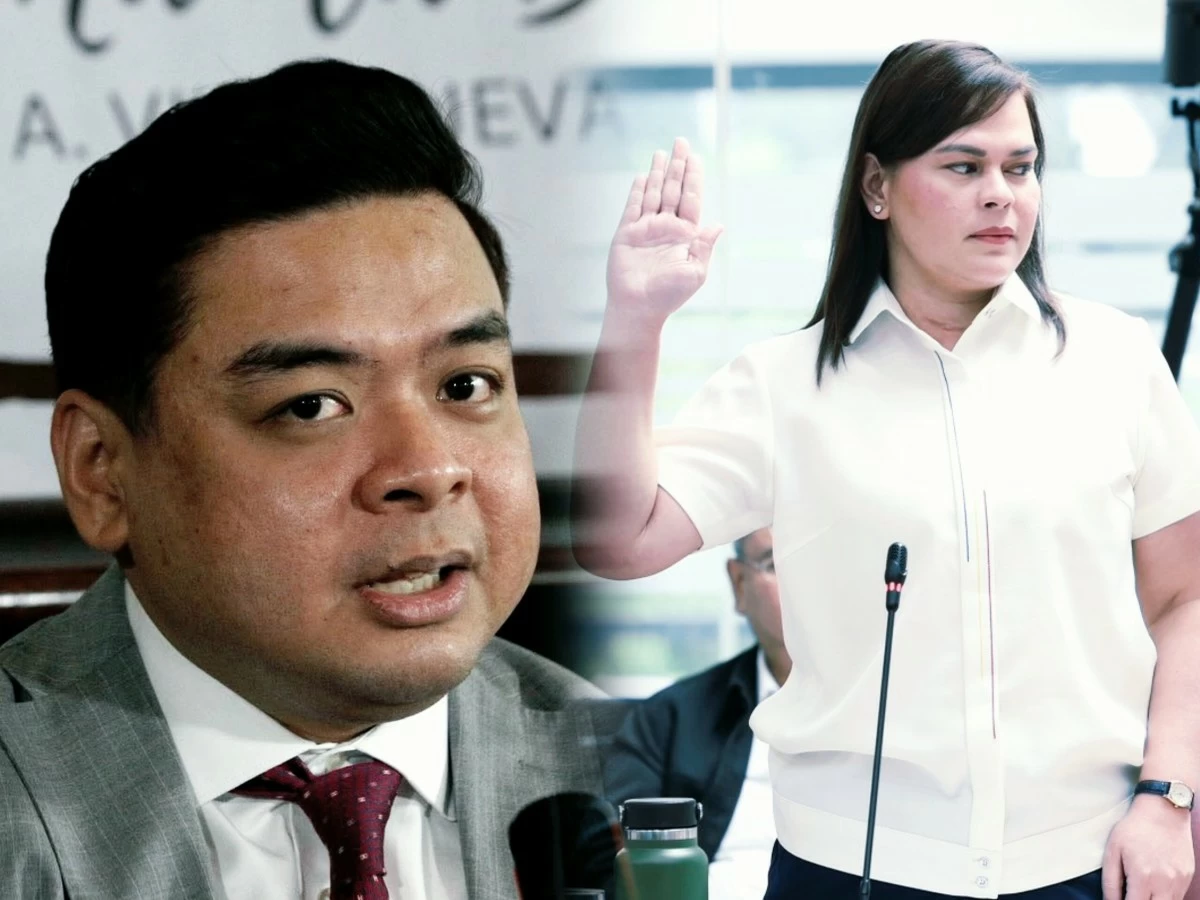 Bicol Saro Party-list Rep. Terry Ridon (left), Vice President Sara Duterte (Facebook, PPAB)