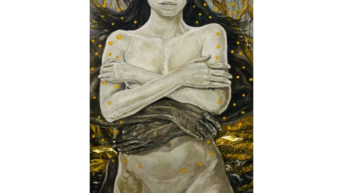REBIRTH-THE FOREST REMEMBERS, 24x18 inches, oil and aluminum sheets on canvas, 2026