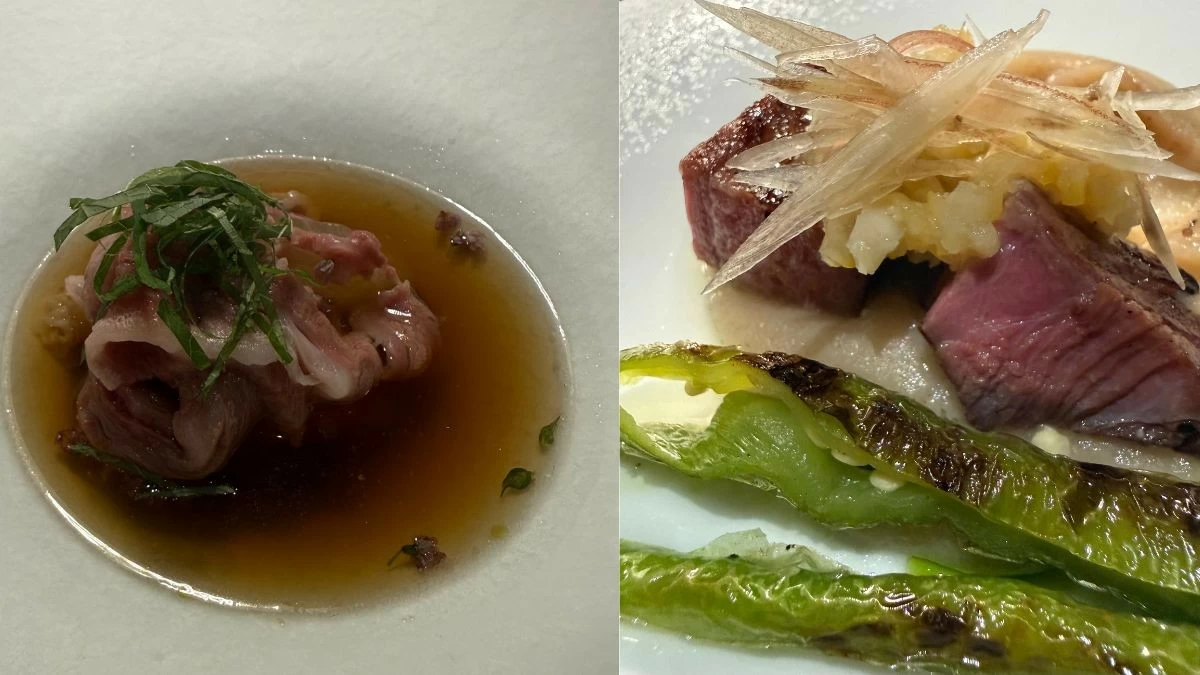 Wagyu Ribeye Shabu Shabu Consommè and Wagyu Tongue Confit (Photo: Philip Cu Unjieng)