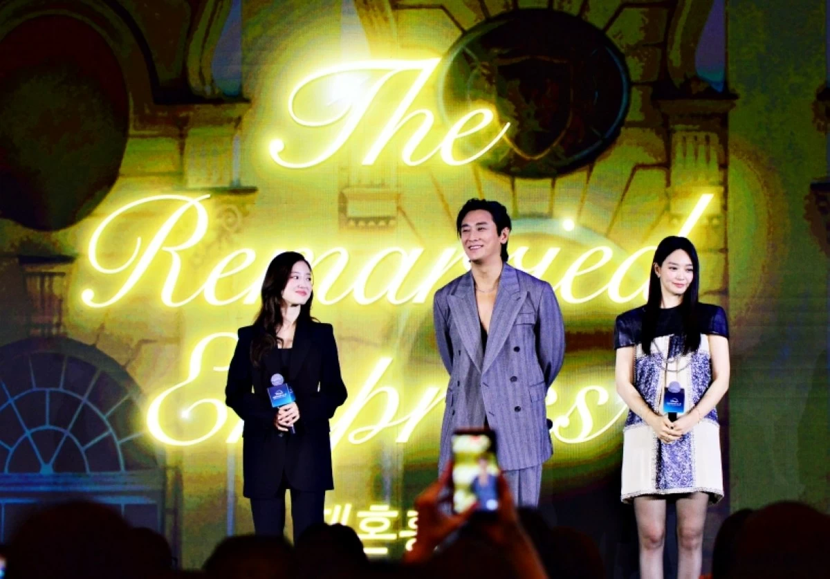 From left) Lee Se-young, Ju Ji-hoon and Shin Min-a attending the unveiling of “The Remarried Empress” during the Disney  Originals Preview in Hong Kong in November last year (Jonathan Hicap)  