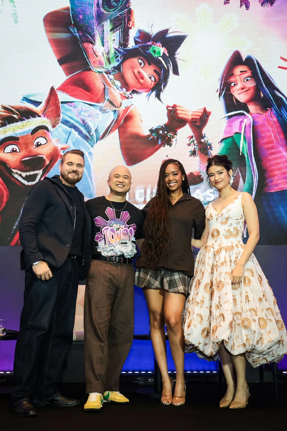 MANILA, PHILIPPINES - AUGUST 25: Joel Crawford, Januel P. Mercado, H.E.R. and Liza Soberano attends Q&A with audience at DreamWorks Animations' FORGOTTEN ISLAND Tayo Na Tour on August 25, 2026 in Manila, Philippines. (Photo by Ezra Acayan/Getty Images for DreamWorks Animation)