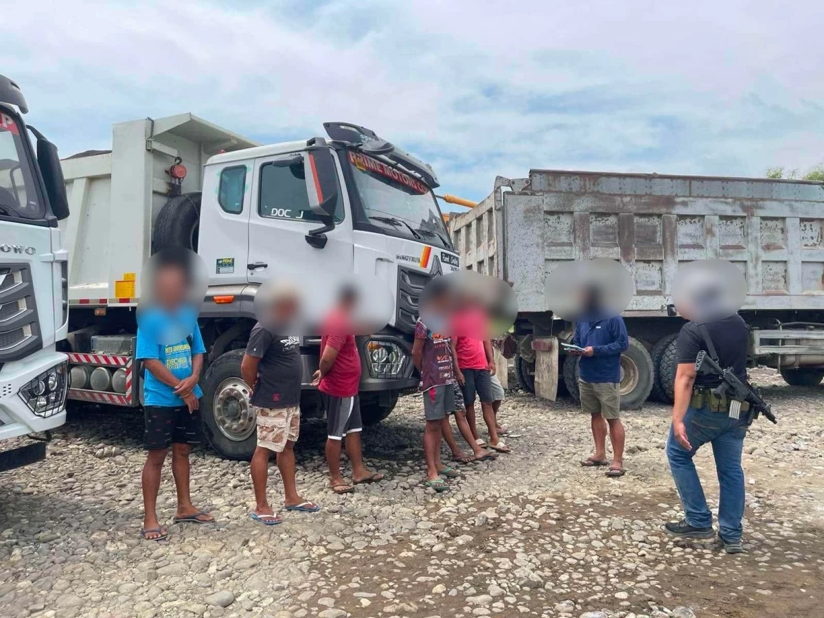Seven persons were apprehended and P16.025 million worth of equipment and materials against alleged illegal quarrying operations were seized during a joint law enforcement operation in Barangay Crossing Magallon, Moises Padilla, Negros Occidental on Tuesday, August 25. (PRO-NIR)

