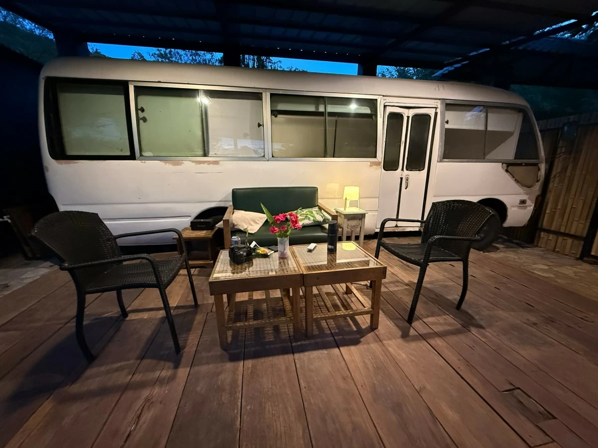 BIG ON THE INSIDE — The Toyota Coaster has an unbelievable amount of space for two beds—a king-size bed and a double—to accommodate at least four people.