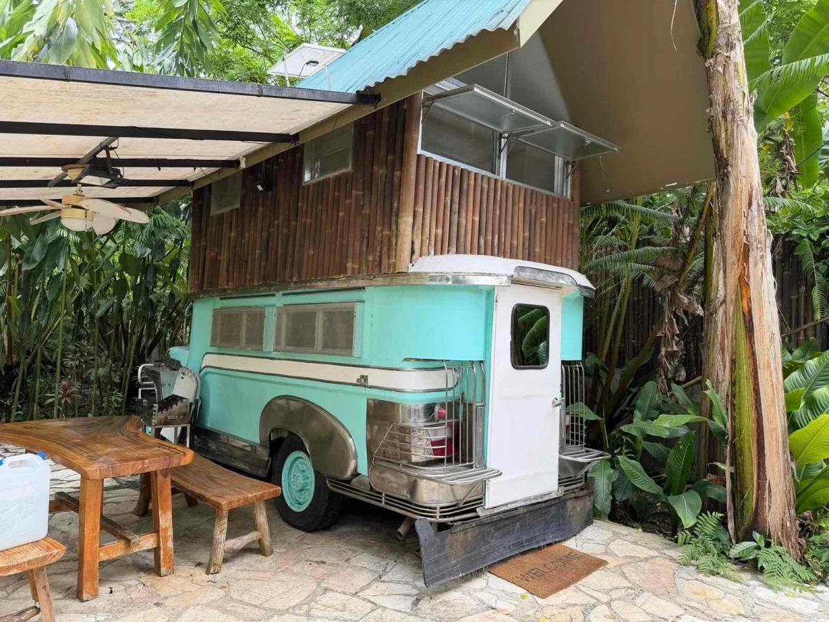 PHILIPPINE ICON — The jeepney, the Philippines’ iconic King of the Road, has a special place at Balai Tanay.