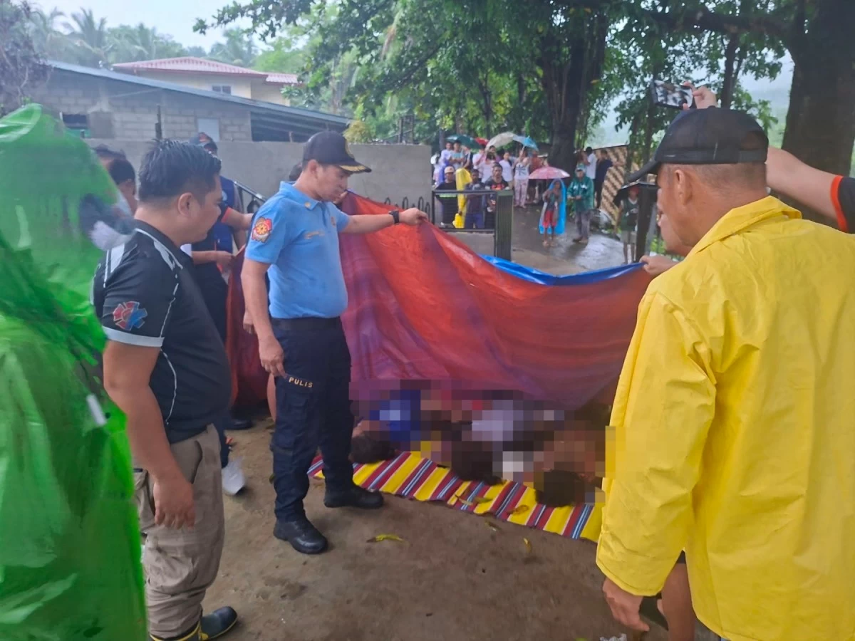 Six members of an Aeta community died after a motorized banca capsized and submerged in Mapanuepe Lake in Barangay Buhawen here Thursday afternoon. (Photo courtesy of PNP Zambales via Liezle Inigo) 