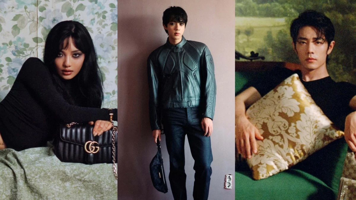 Ningning of Aespa, Jin of BTS, and Xiao Zhan for Gucci Primavera (Photos: Gucci)