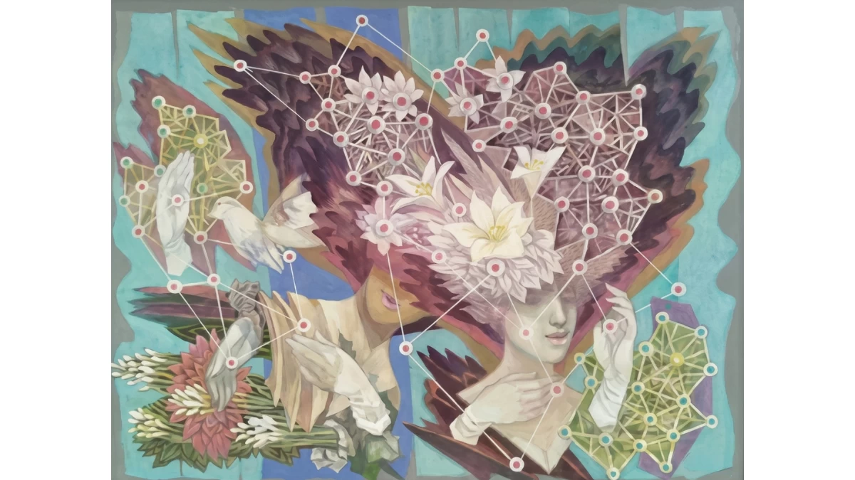 Fil Delacruz_Diwata, Ugnayan, 66.04 cm x 83.82 cm, oil on canvas (Photo: Art Lounge Manila)