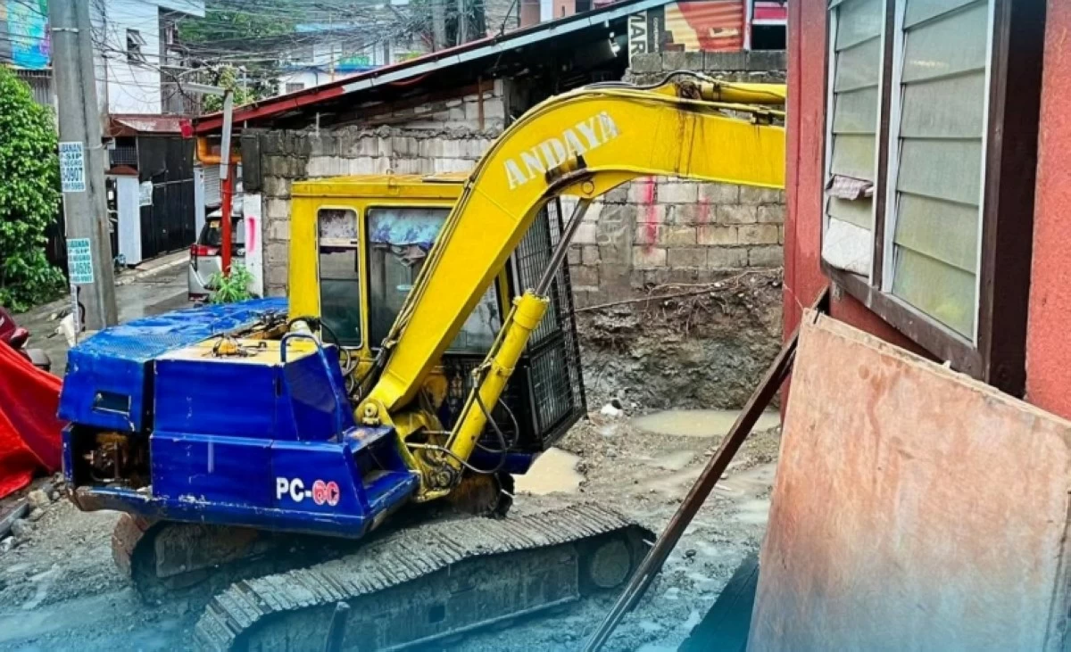 The area in Barangay Pembo, Taguig, where the landslide occurred on Aug. 29 (Photo from Barangay Pembo Disaster Risk Reduction Management Council/Pembo Fire & Rescue on Facebook) 