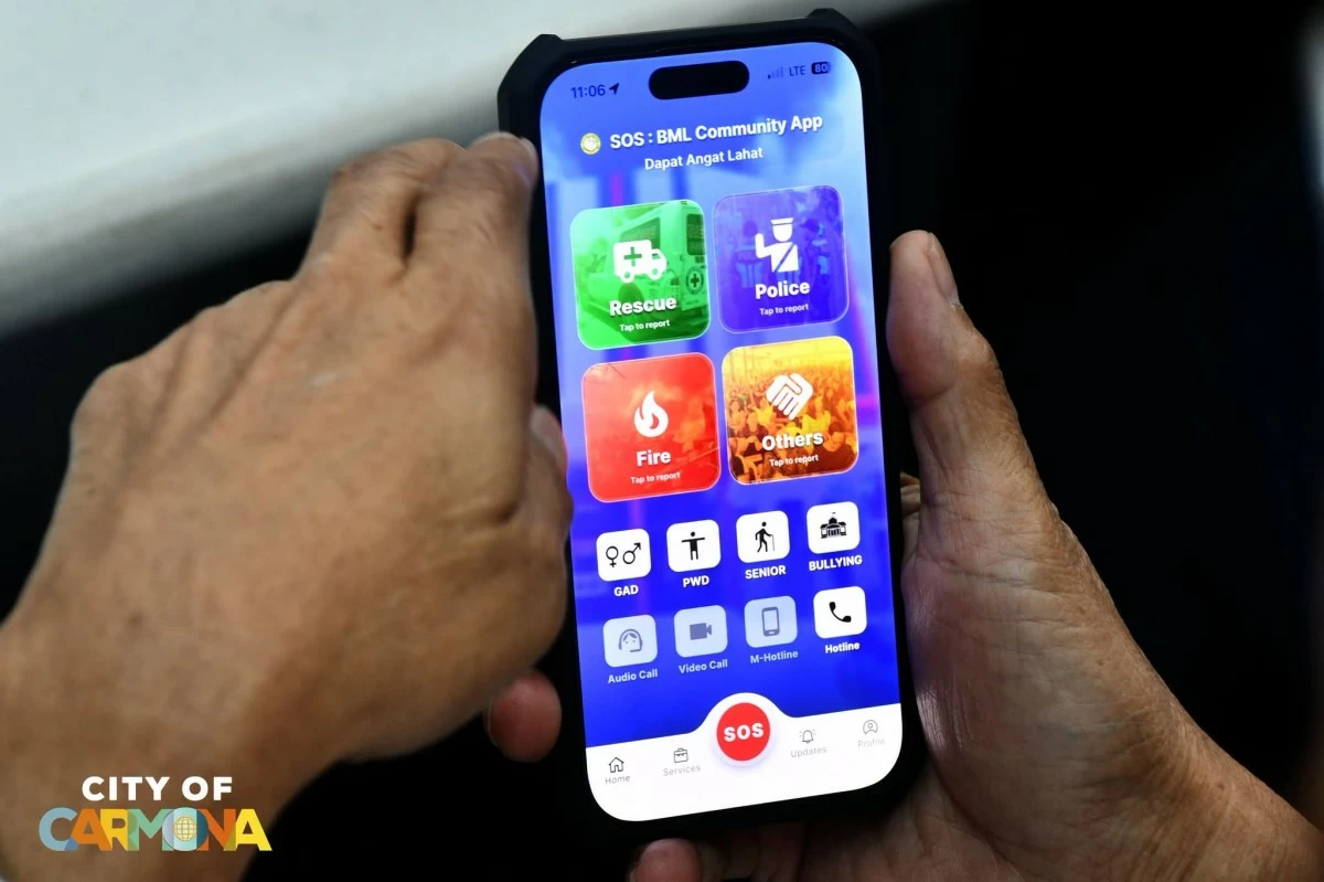 Carmona LGU launches a mobile app called Safety Order and Service: Bayan Muna Lagi Community App at the City of Carmona Operations Center on Aug. 28, 2026 (Photos from Mayor Dahlia A. Loyola/Facebook)