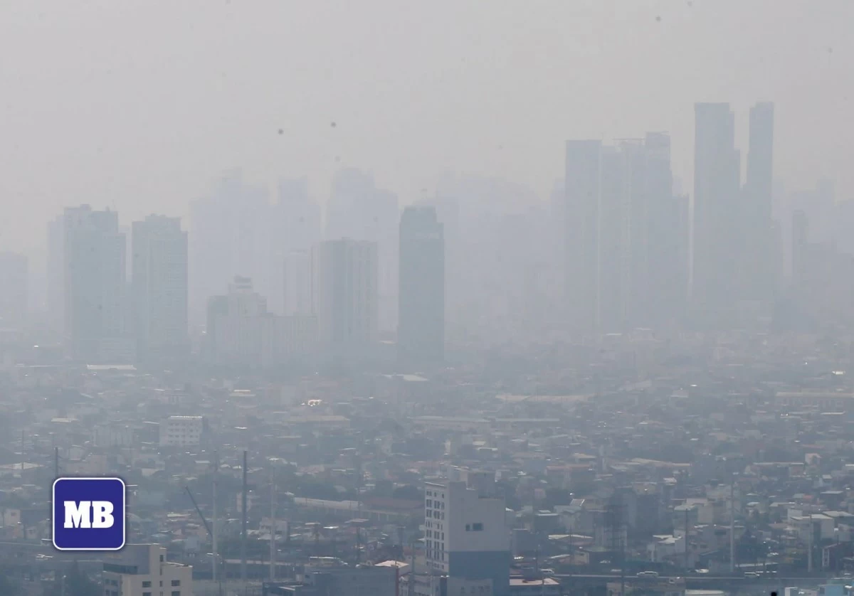 A blanket of haze covers the Metro Manila skyline on Sept. 1, 2026, as particles from forest and land fires in Kalimantan, Indonesia reach parts of the Philippines. (Mark Balmores/Manila Bulletin)