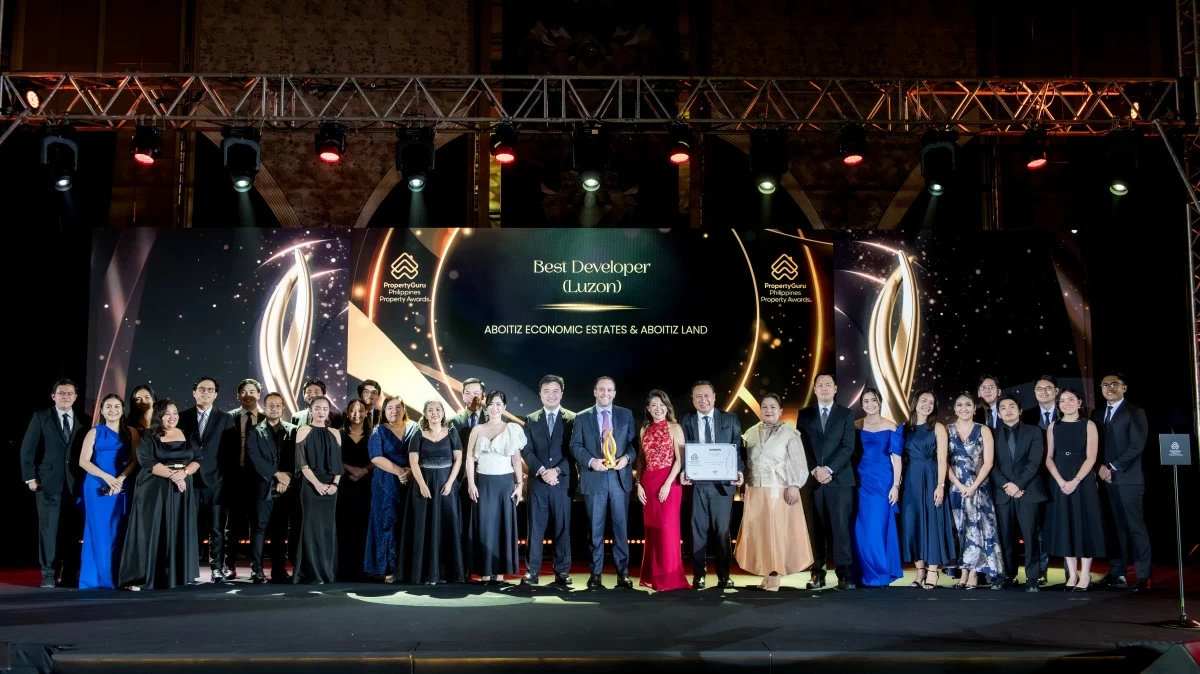 Aboitiz Economic Estates and Aboitiz Land receive the Best Developer award at the PropertyGuru Philippines Property Awards 2026, recognizing its work across its property portfolio and its contribution to the country’s evolving real estate landscape. (Photo: PropertyGuru)