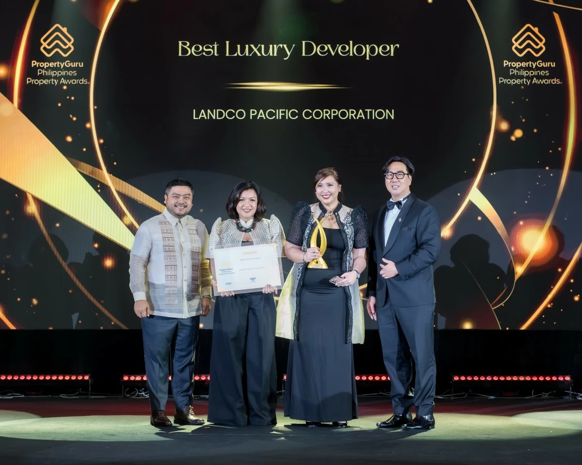 Landco Pacific takes Best Luxury Developer at the PropertyGuru Philippines Property Awards 2026, reflecting its focus on premium residential and leisure developments (Photo: PropertyGuru)