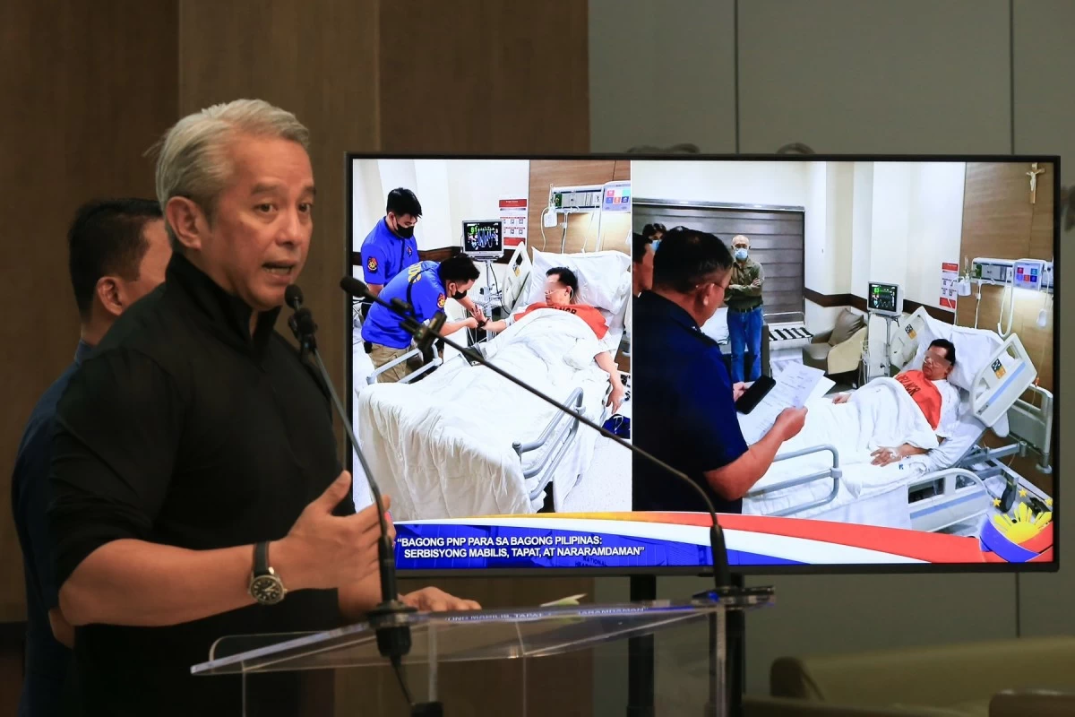 Department of the Interior and Local Government (DILG) Secretary Jonvic Remulla provides a situational report on the arrest of former House speaker Martin Romualdez during a press briefing at Camp Crame on Tuesday, Sept. 8, 2026. (Santi San Juan)