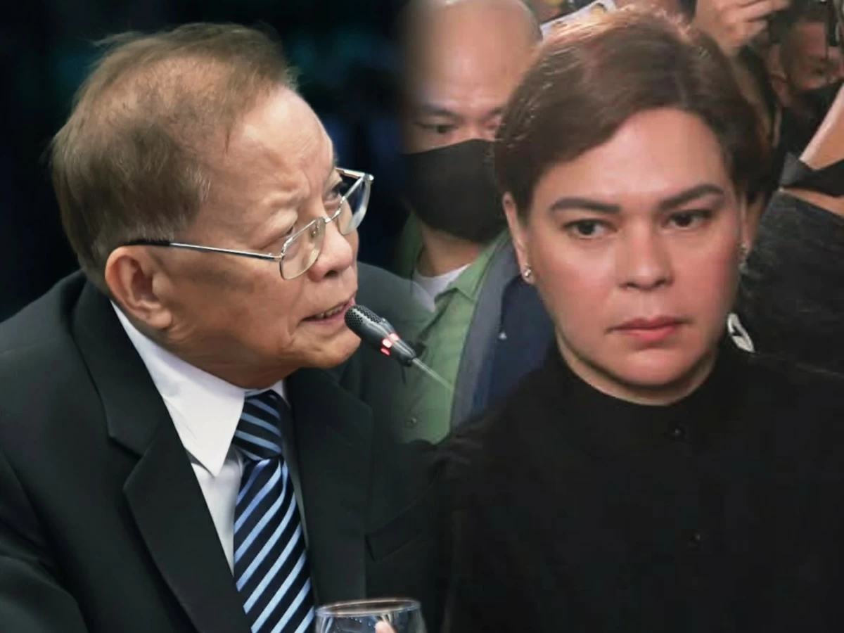 Retired Supreme Court Chief Justice Reynato Puno (left); Vice President Sara Duterte (Senate PRIB, MANILA BULLETIN)