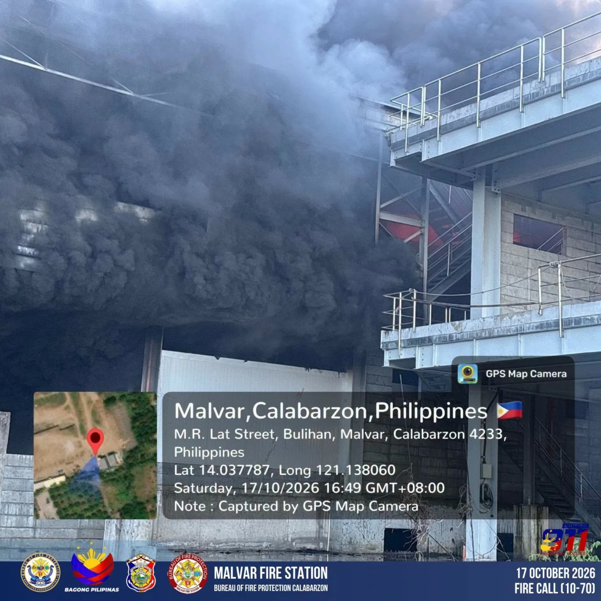 Fire razes under construction ice cream plant in Batangas