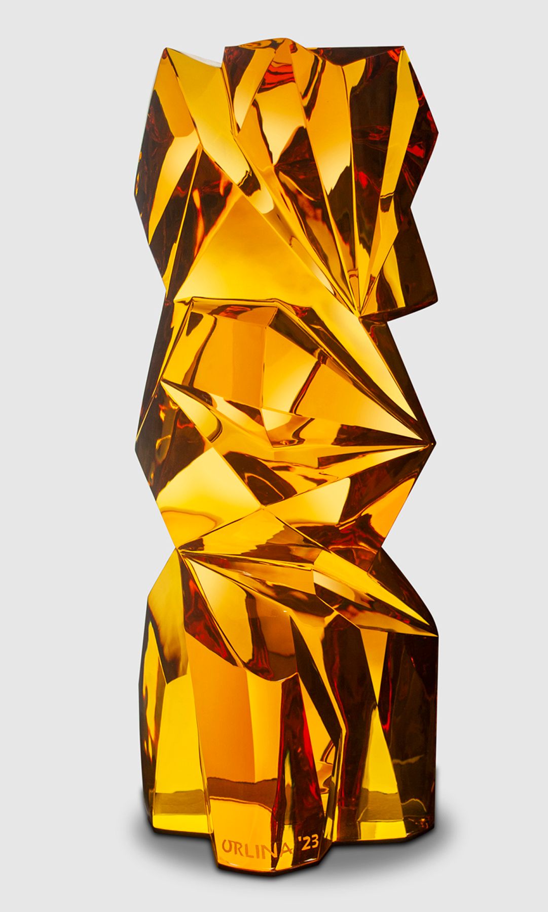 AMBROSIA, carved orange crystal, 62x24x24 cm, 2023.jpg