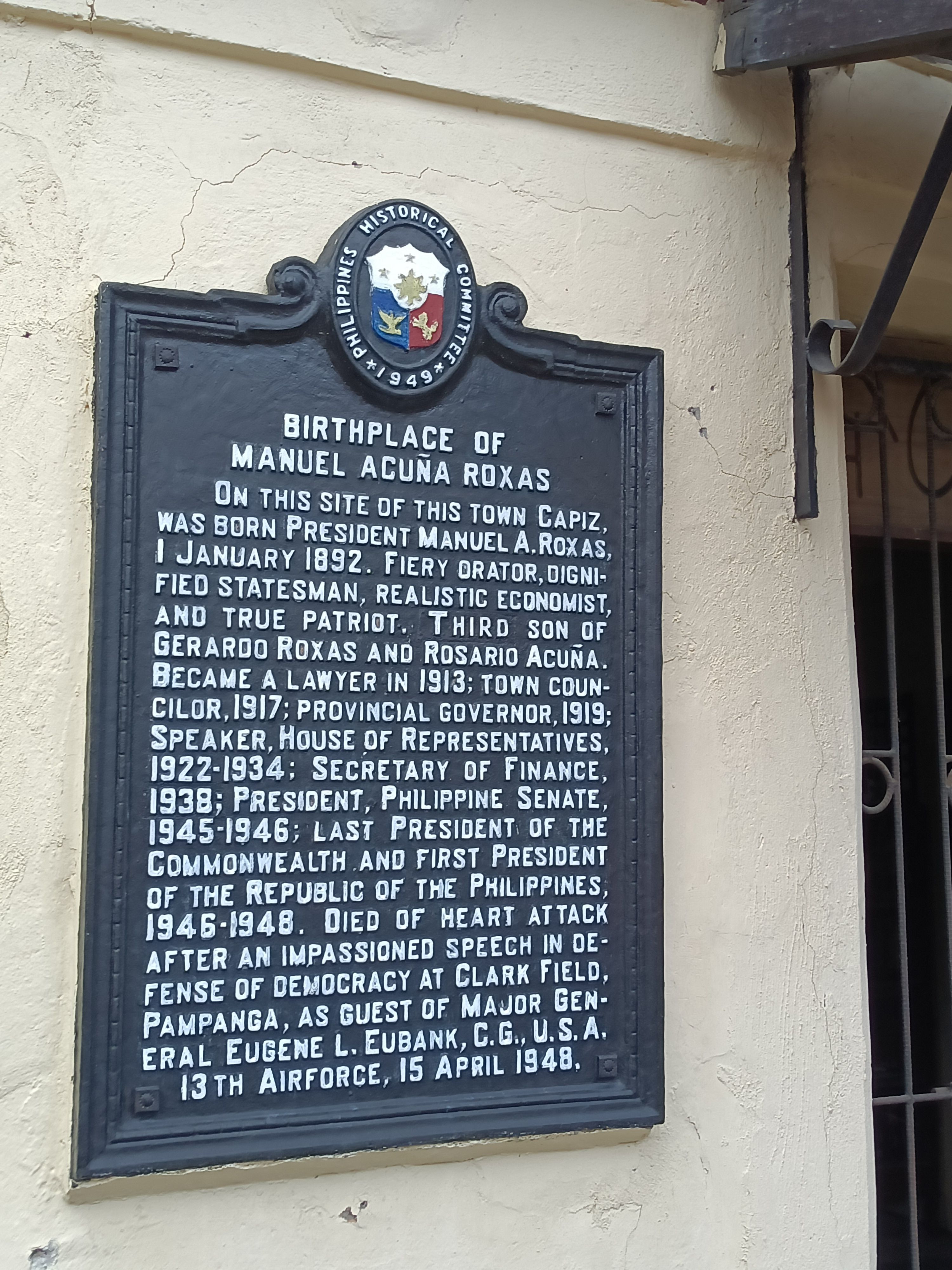 Birthplace and House of Pres Manuel Roxas.jfif