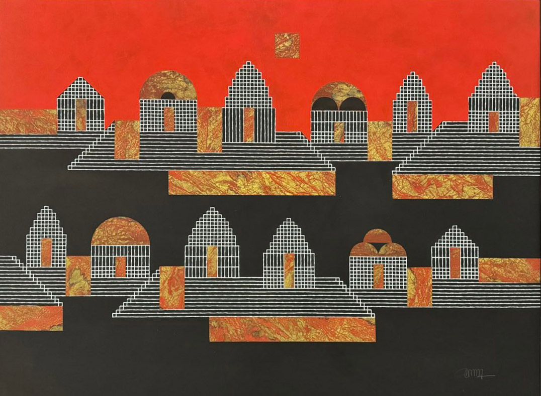 CITIES OF THE PASTAcrylic on canvas, 199736” x 48”.jpg