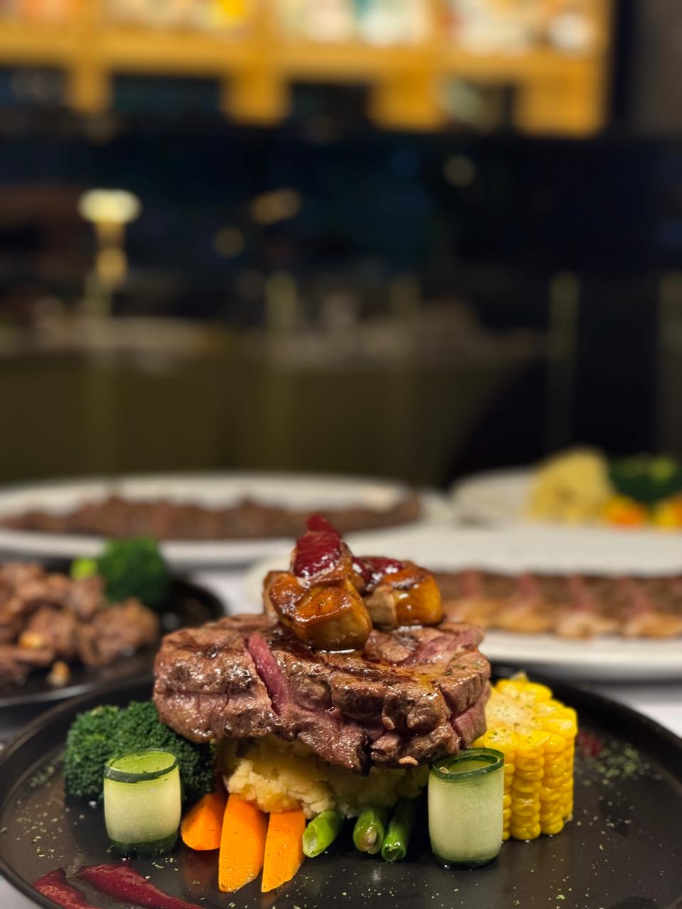 DECADENT U.S. prime tenderloin with foie gras with cranberry red wine cabernet sauce.JPG