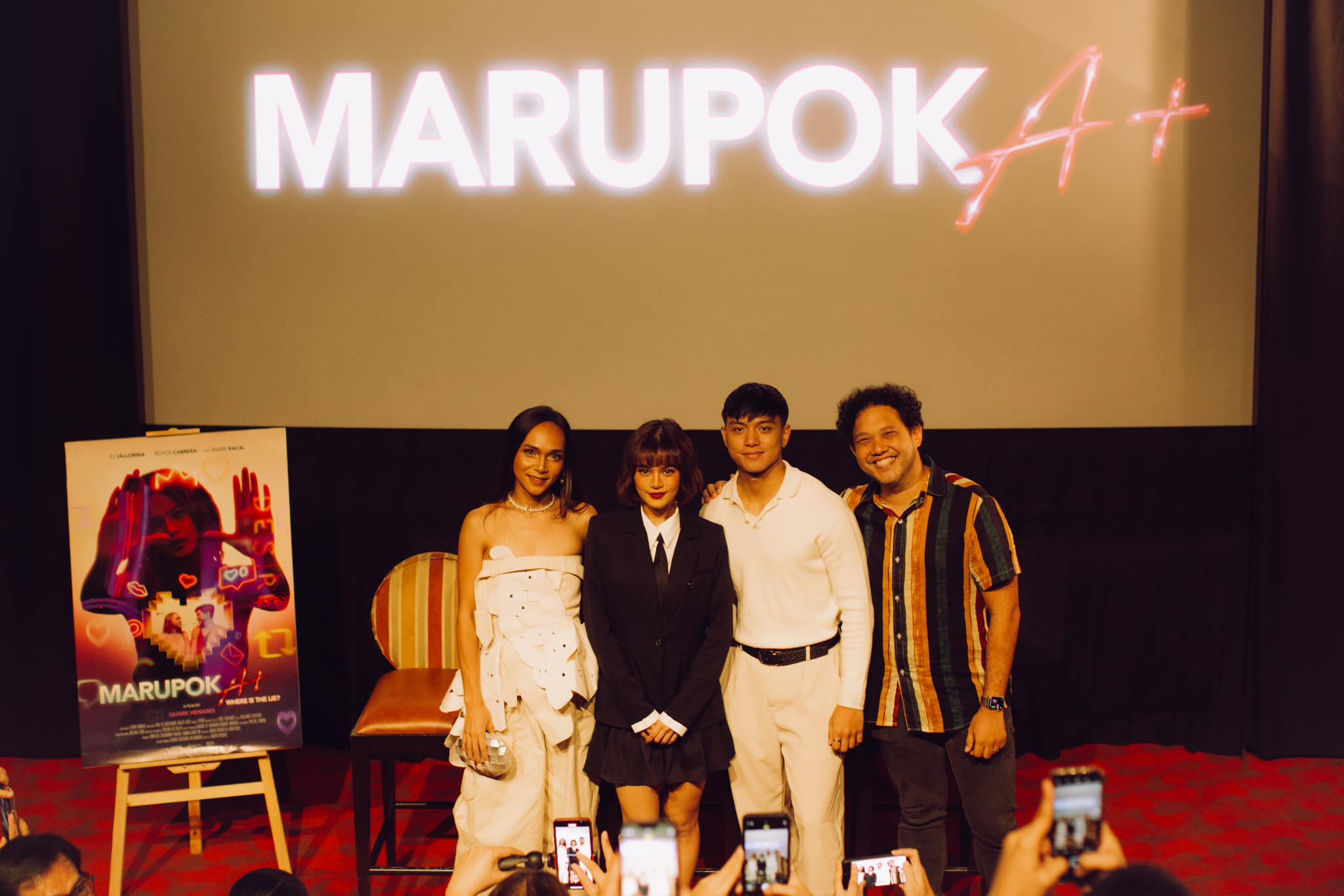 EJ Jallorina, Maris Racal, Royce Cabrera and Director Quark Henares.jpg