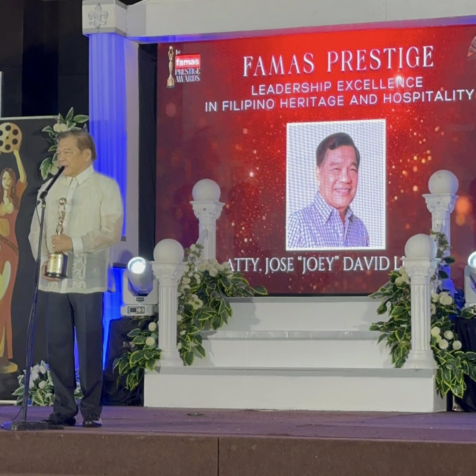 FAMAS Prestige Awards - Atty Jose D Lina Jr, president of The Manila Hotel.jpg