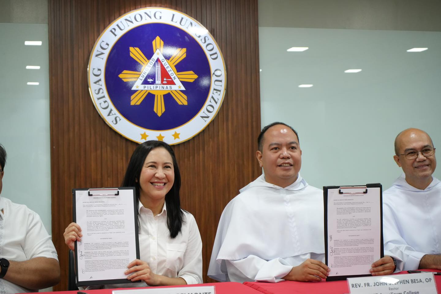 Fr. Besa with Mayor Joy Belmonte