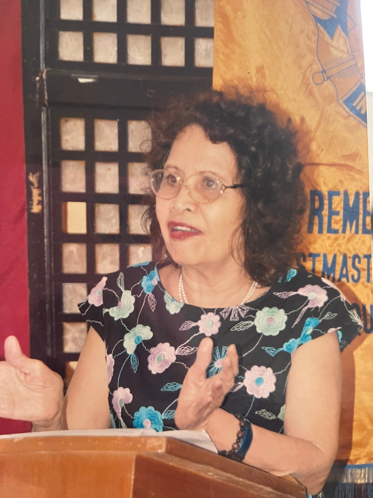 Joyce Anderson in one of her speaking engagements.jpeg