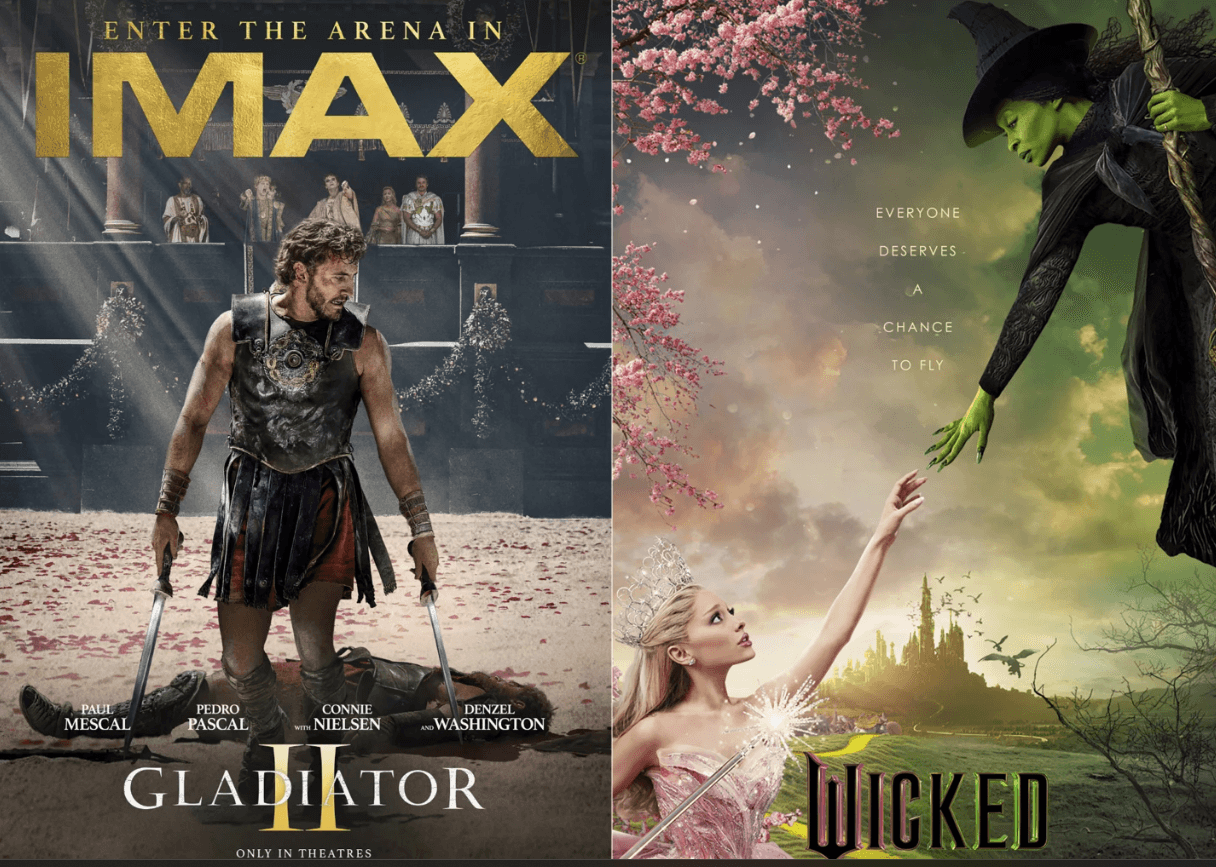 Movie posters of Gladiator and Wicked (AP)m.png