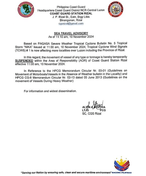 Rizal Coast Guard Sea Travel Advisory .png