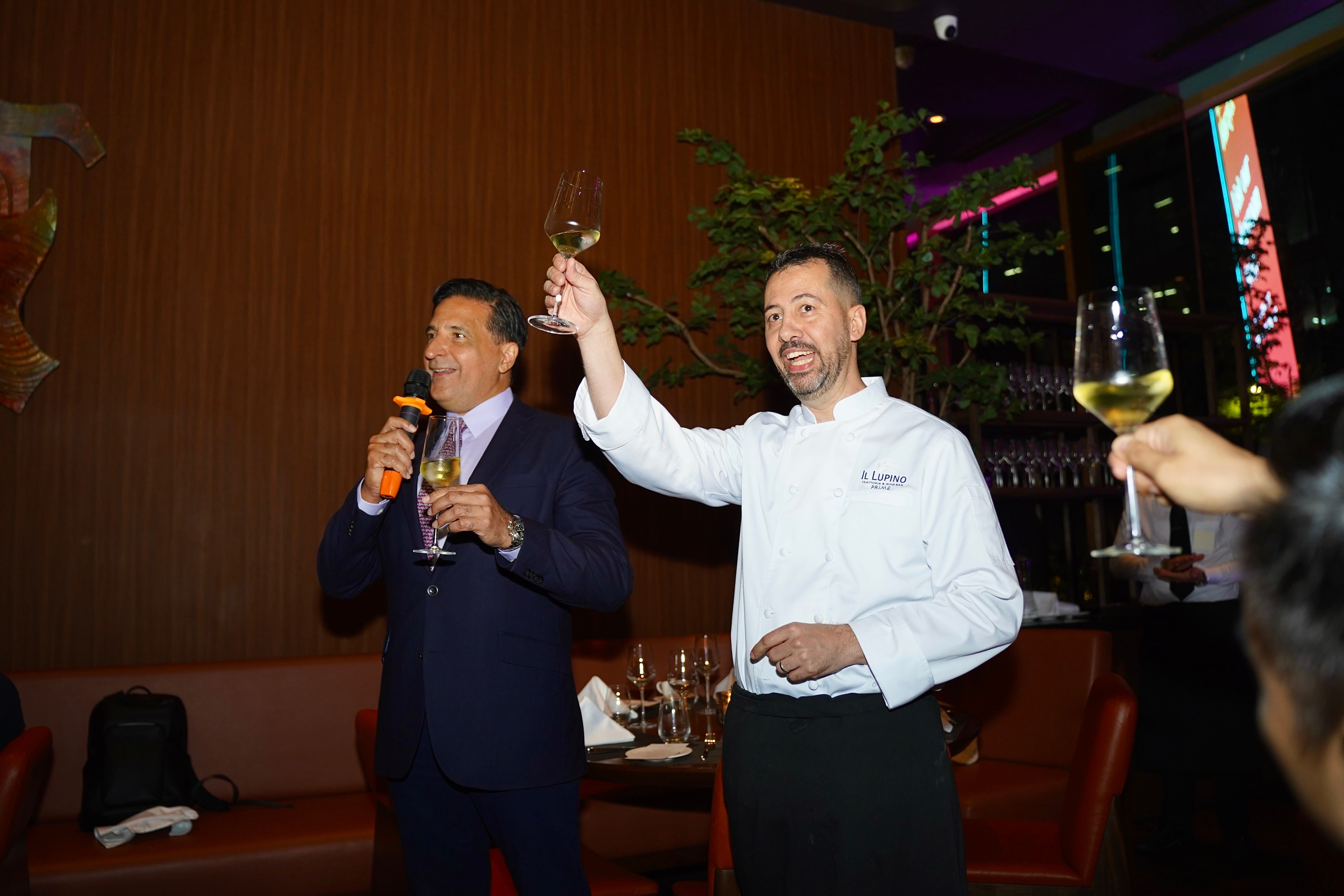SALUTE! Peter Zwiener and with Chef Alessio Loddo at the opening if Il Lupino Prime at Opus Mall (1).jpeg