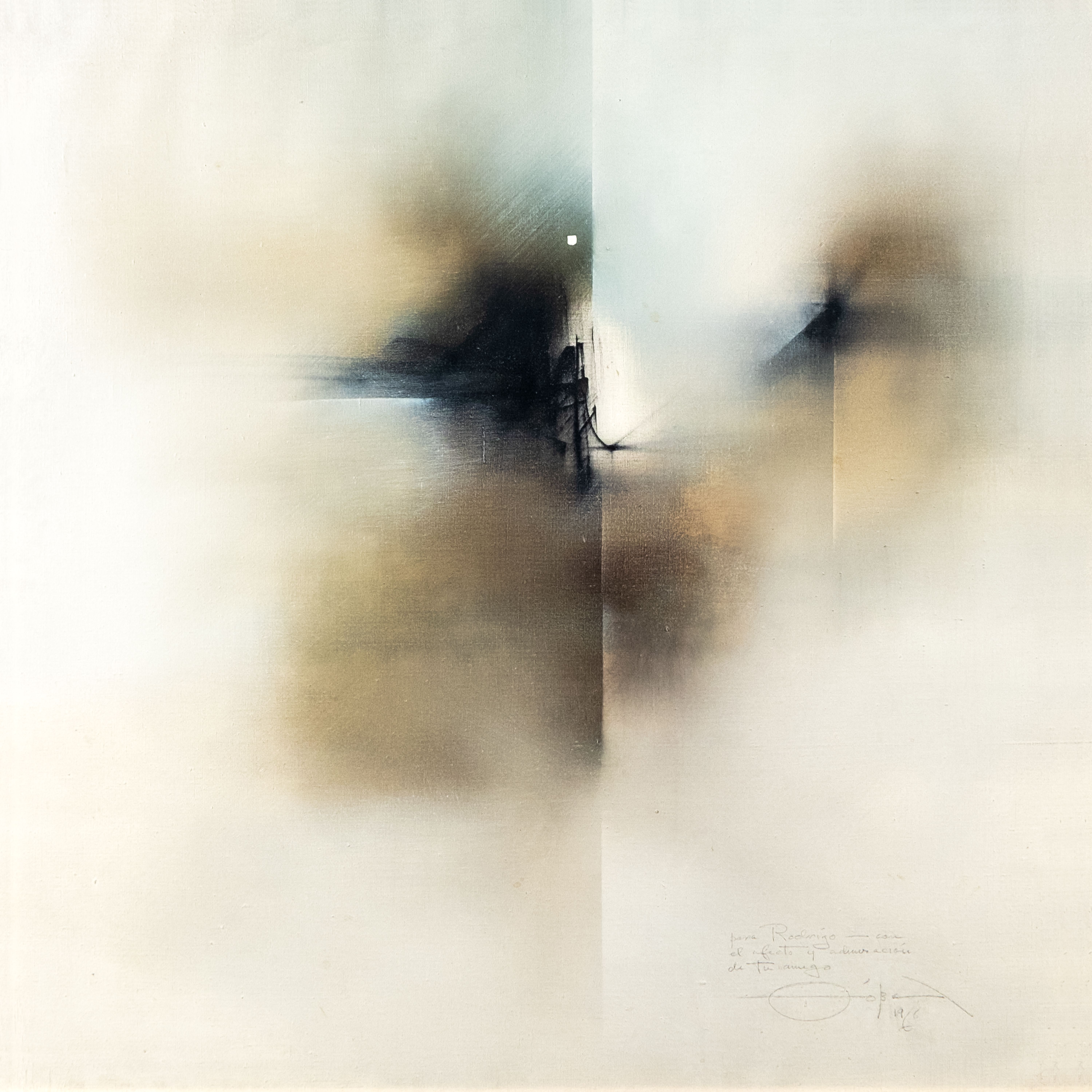 SEPTIEMBRE, A LAS SIETE DE LA TARDE, EN TRES JUNCOS 39.25x39.25, oil on canvas, Fernando Zóbel, 1966.jpg