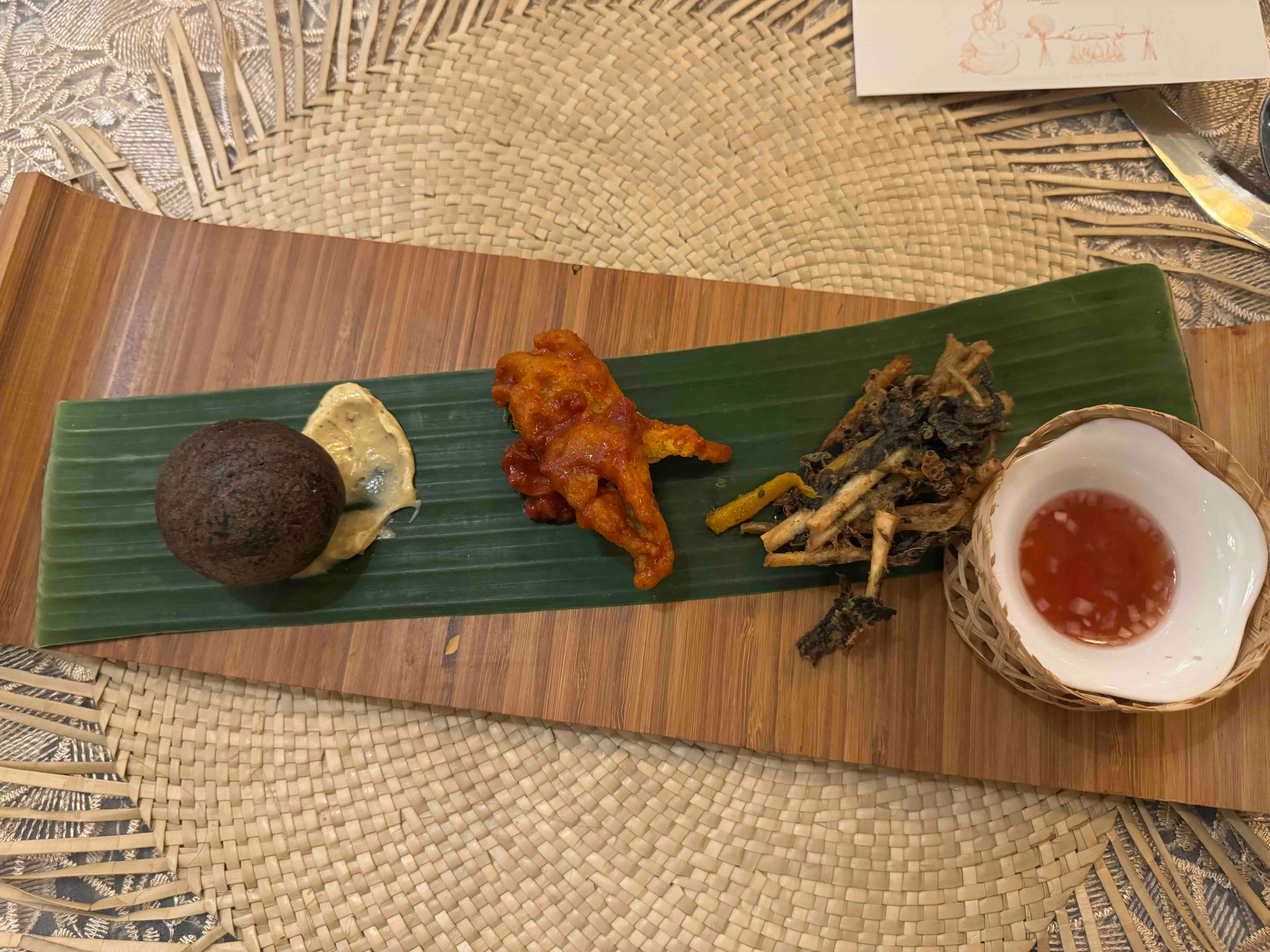 SNACKS Bulaga Ball, laing, fried chicken.jpeg