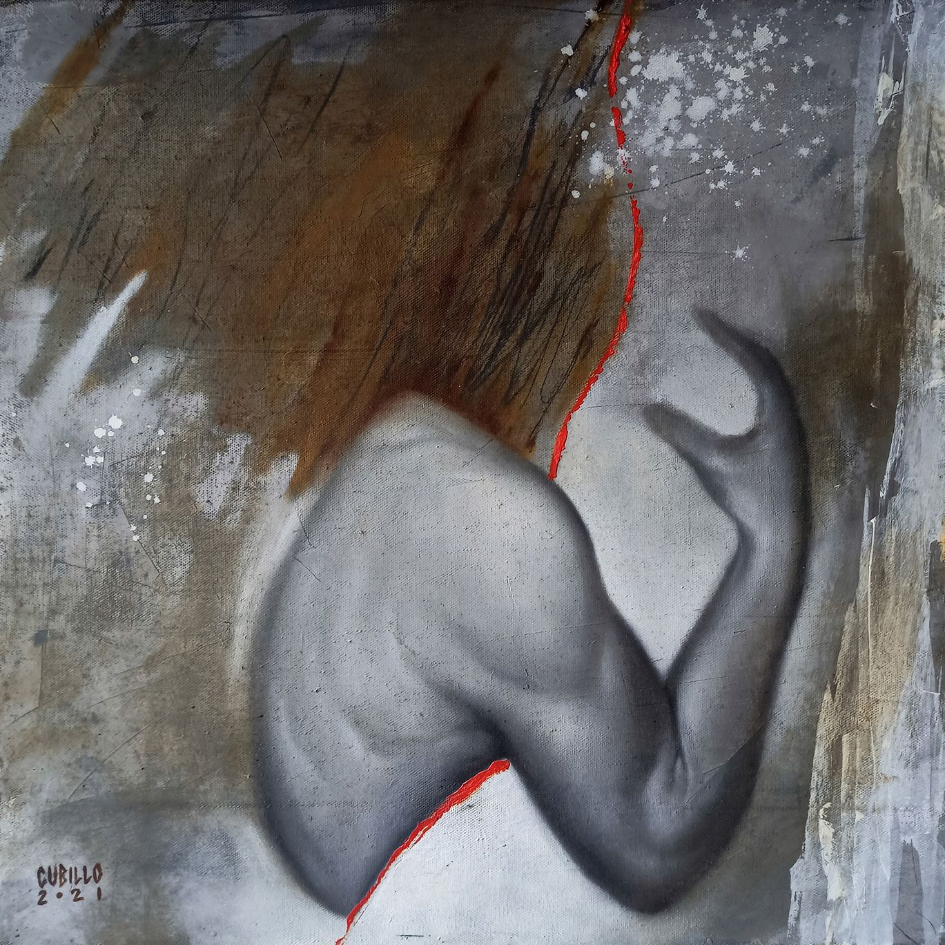 THIN RED LINE, oil on canvas, 20x20 inches, 2021.jpg