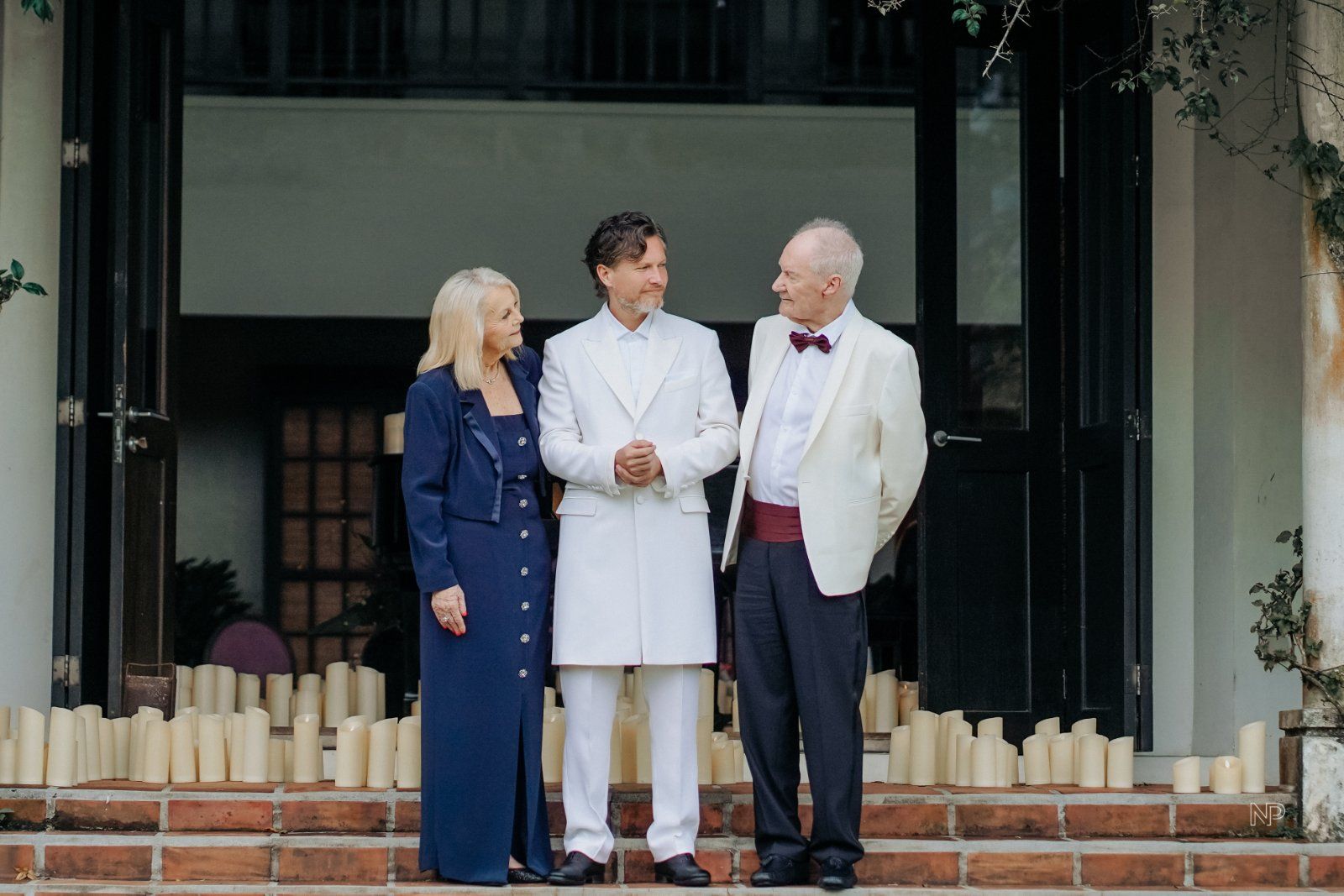 The groom and his parents Gerald and Jytte Coard.jpg
