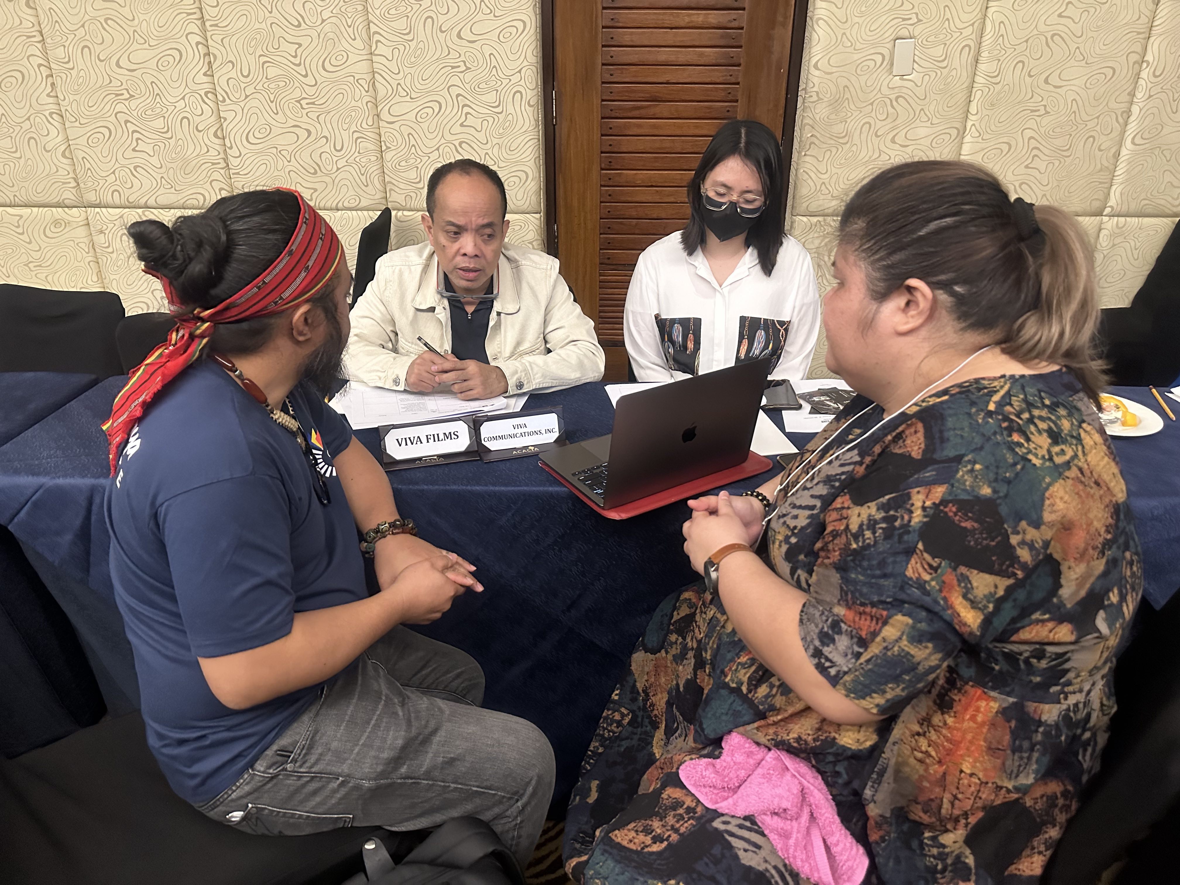 Ronald Arguelles of Viva Films listen to the pitch of The Wedding Dance.jpg